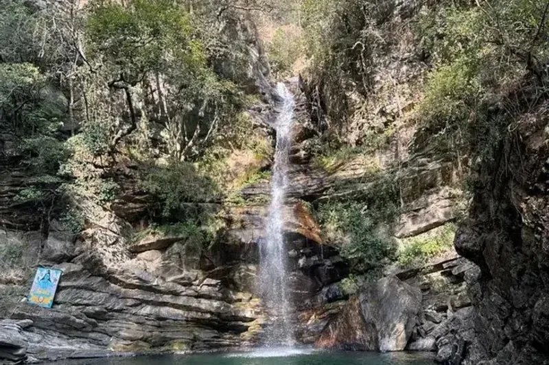 Scenic local attractions: Bhalu Gaad Stream & Waterfall near Whispering Pines Cottage Mukteshwar